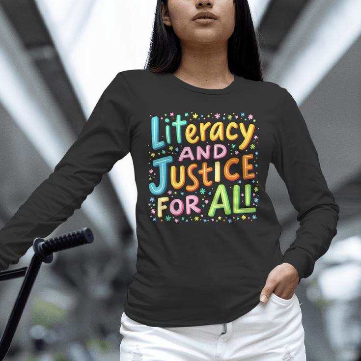 Literacy And Justice For All Protect Banned Books Library Unisex Long Sleeve T-Shirt