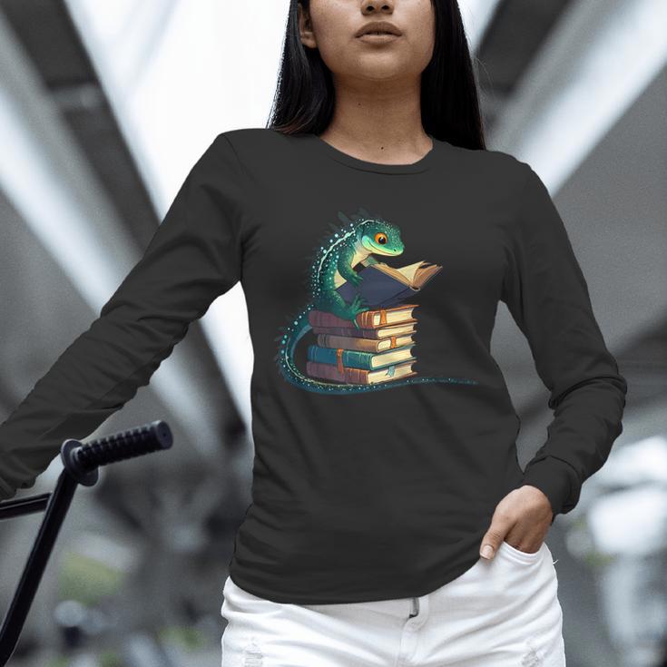 Lizard Reading Book Librarian Bookworm Reader Read Unisex Long Sleeve T-Shirt Lizard Reading Book Librarian Bookworm Reader Read Unisex Long Sleeve T-Shirt