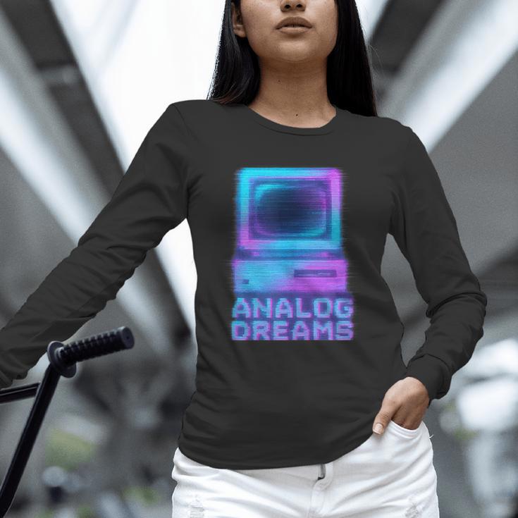 Lofi Reverie Analog Dreams Pixel 90s Desktop VHS Nostalgia Unisex Long Sleeve T-Shirt