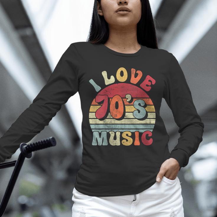 I Love 70's Music Retro Style Nostalgia Cassette 1970s Party Unisex Long Sleeve T-Shirt