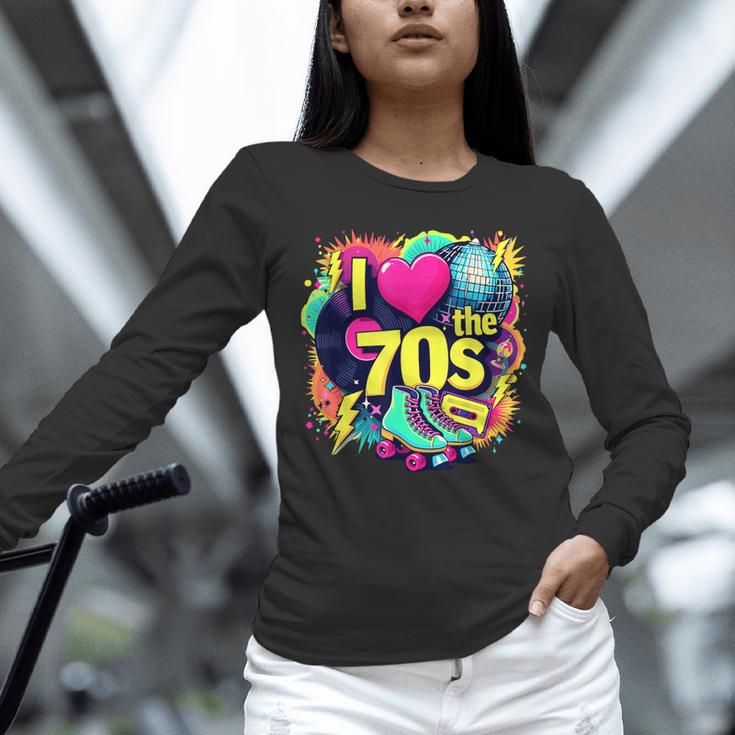 I Love The 70s Retro Cassette Roller Vinyl Nostalgia Vibes Unisex Long Sleeve T-Shirt