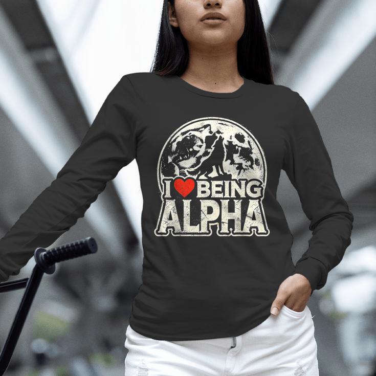 I Love Being Alpha Moonlit Wolf Meme Alpha Introvert Unisex Long Sleeve T-Shirt I Love Being Alpha Moonlit Wolf Meme Alpha Introvert Unisex Long Sleeve T-Shirt