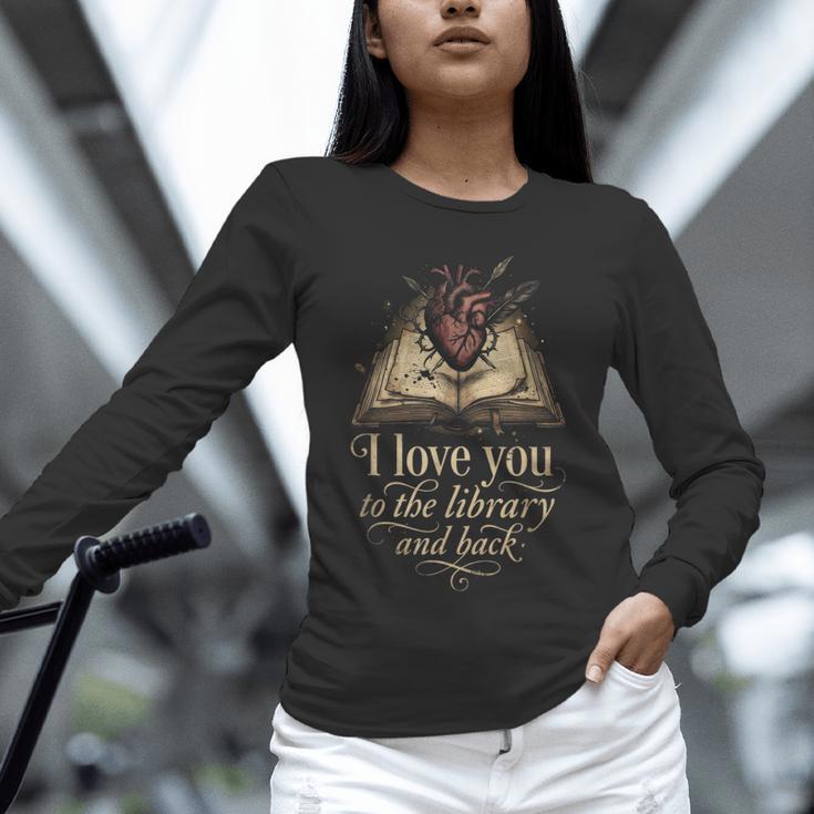 I Love You To The Library And Back Anatomical Heart Book Unisex Long Sleeve T-Shirt