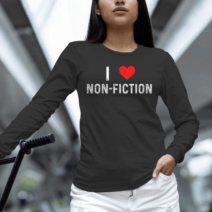 I Love Non Fiction Heart Books Reading Writing Writer Read Unisex Long Sleeve T-Shirt
