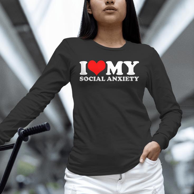 I Love My Social Anxiety Heart Humor Introvert Statement Unisex Long Sleeve T-Shirt I Love My Social Anxiety Heart Humor Introvert Statement Unisex Long Sleeve T-Shirt