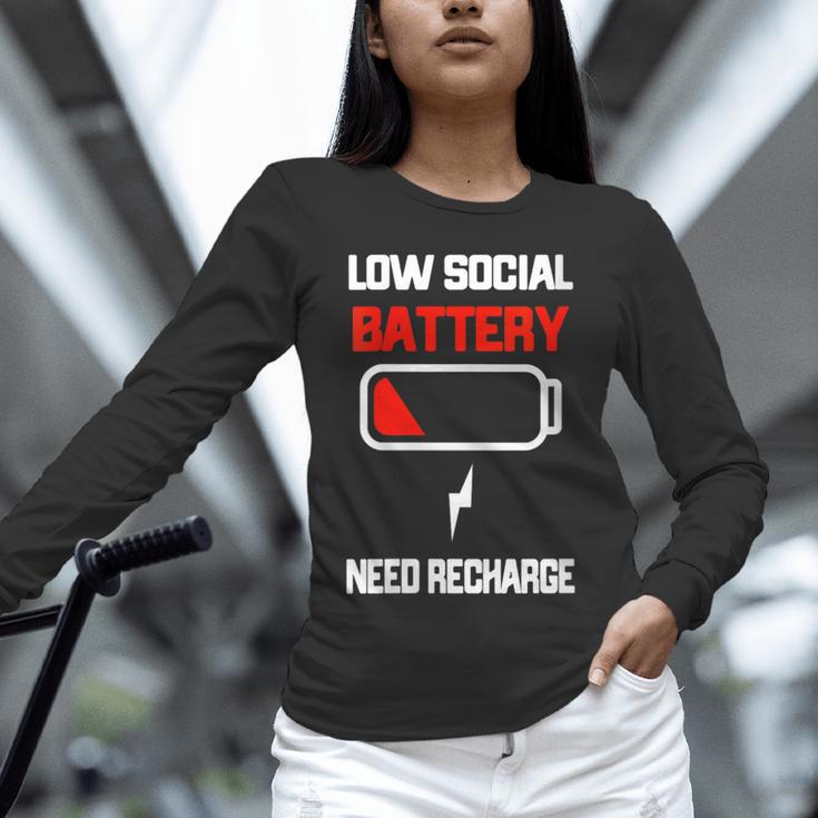 Low Social Battery Need Recharge Introvert Self-Care Unisex Long Sleeve T-Shirt Low Social Battery Need Recharge Introvert Self-Care Unisex Long Sleeve T-Shirt