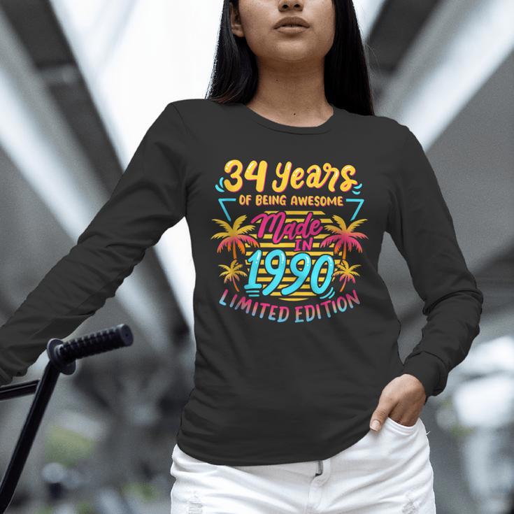 Made In 1990 Limited Edition 90s Nostalgia 34th Birthday Unisex Long Sleeve T-Shirt
