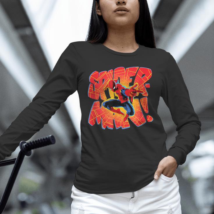 Marvel Spider-Man Peter Parker Comic Book Letter Logo Unisex Long Sleeve T-Shirt Marvel Spider-Man Peter Parker Comic Book Letter Logo Unisex Long Sleeve T-Shirt