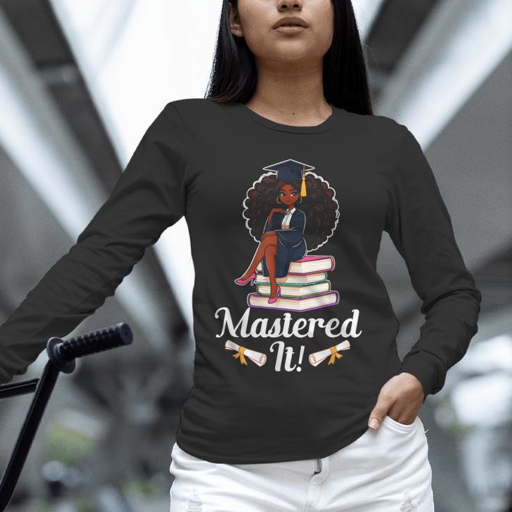 Mastered It Black Girl Masters Degree Graduation Black Queen Unisex Long Sleeve T-Shirt