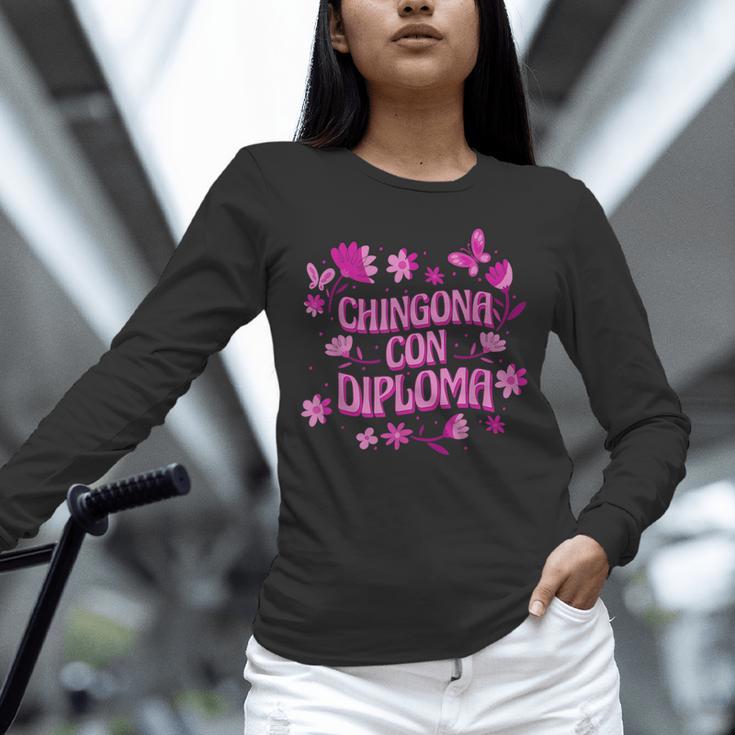 Masters Graduation Educated Latina Chingona Con Diploma Unisex Long Sleeve T-Shirt