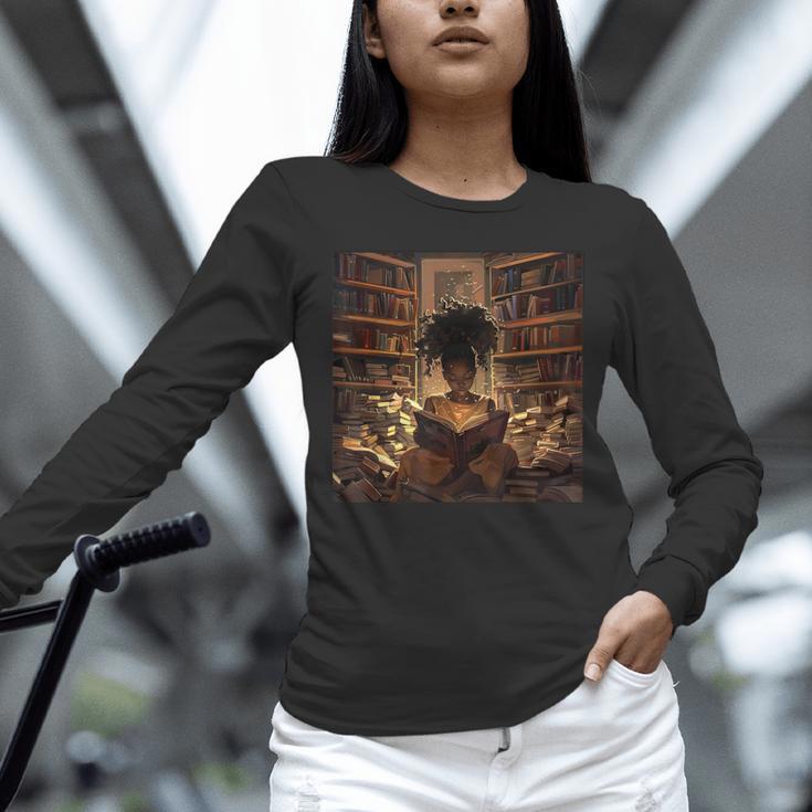 Melanin Afro Women Educated Reading Book History Unisex Long Sleeve T-Shirt