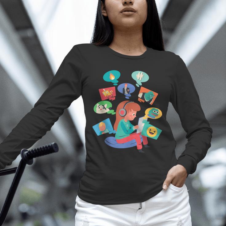 Memes Speak Louder Introvert Anti People Meme Lovers Quiet Unisex Long Sleeve T-Shirt
