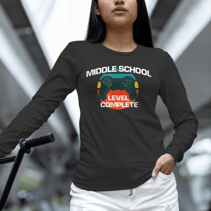 Middle School Graduation Gaming Vintage Level Complete Unisex Long Sleeve T-Shirt