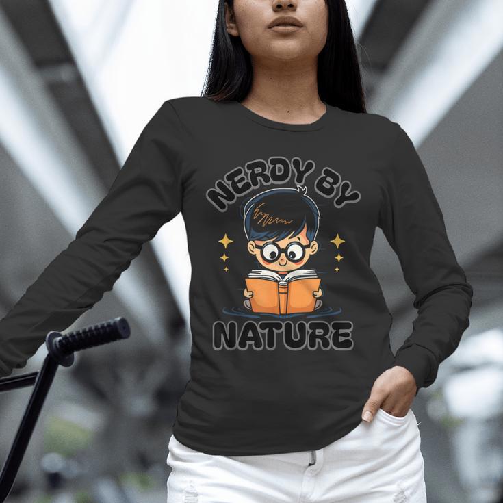 Nerdy By Nature Chibi Cute Book Lover Unisex Long Sleeve T-Shirt