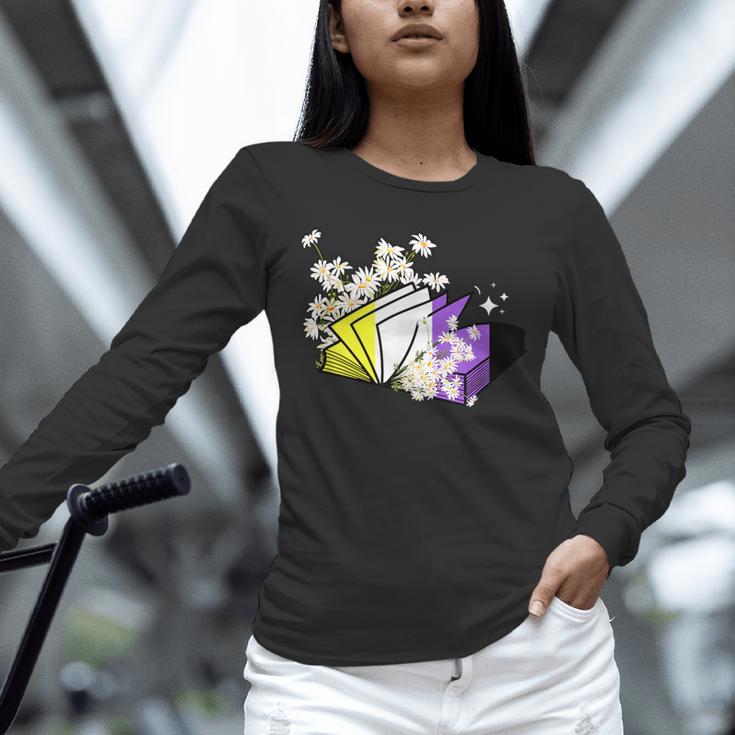 Non-Binary Book Lover Nonbinary Daisy LGBT Reading Pride Unisex Long Sleeve T-Shirt Non-Binary Book Lover Nonbinary Daisy LGBT Reading Pride Unisex Long Sleeve T-Shirt