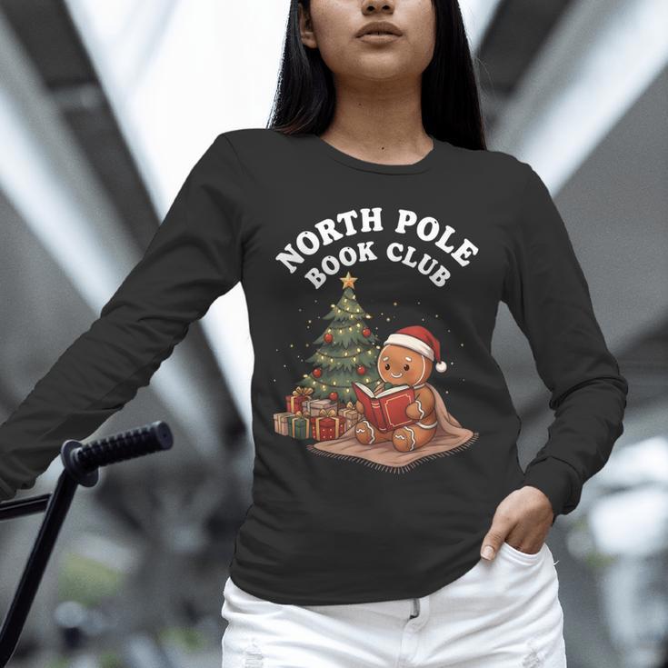 North Pole Book Club Gingerbread Christmas Reading Unisex Long Sleeve T-Shirt