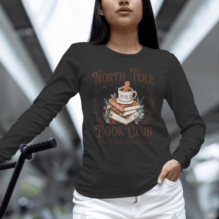 North Pole Book Club Hot Cocoa Served Daily Librarian Xmas Unisex Long Sleeve T-Shirt North Pole Book Club Hot Cocoa Served Daily Librarian Xmas Unisex Long Sleeve T-Shirt