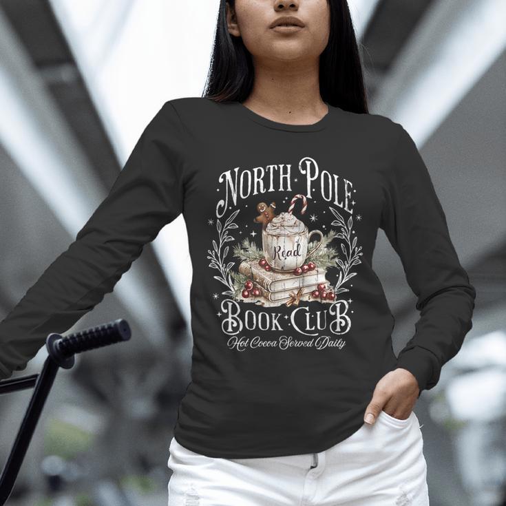 North Pole Book Club Hot Cocoa Served Daily Unisex Long Sleeve T-Shirt