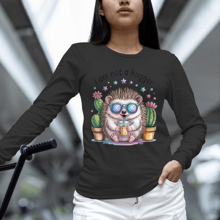 I Am Not a Hugger Introvert Hedgehog With Cactus Unisex Long Sleeve T-Shirt I Am Not a Hugger Introvert Hedgehog With Cactus Unisex Long Sleeve T-Shirt