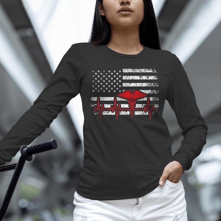 Nurse 2018 American Flag Tee Nursing School Graduation Unisex Long Sleeve T-Shirt