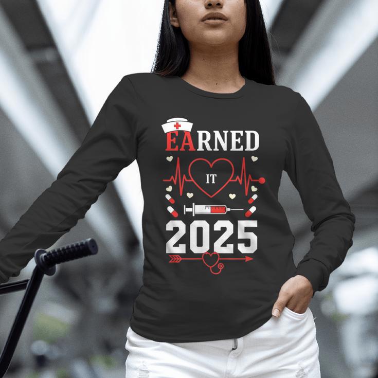 Nurse Earned It 2025 Nurse Graduation RN LPN Class Of 2025 Unisex Long Sleeve T-Shirt