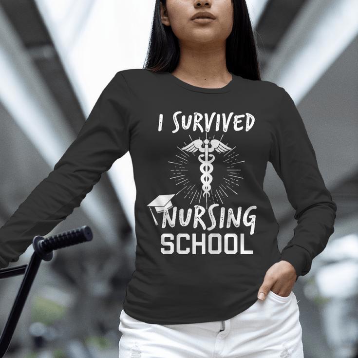 Nursing School Graduation Shirt I Survived RN Gift Unisex Long Sleeve T-Shirt