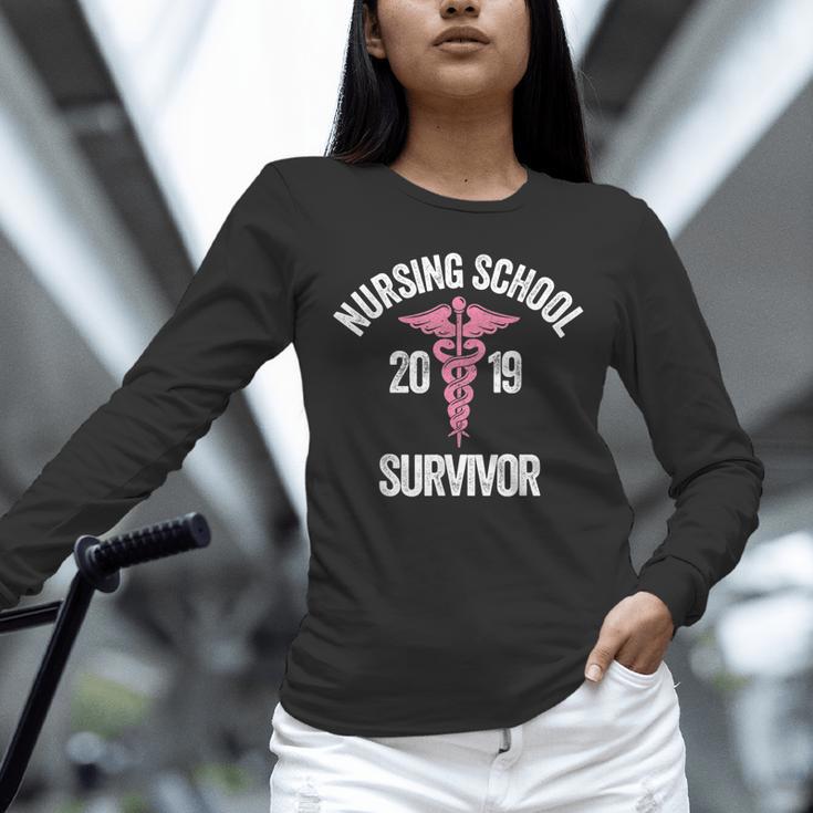 Nursing School Survivor Apparel Graduation Party Nurse RN Unisex Long Sleeve T-Shirt