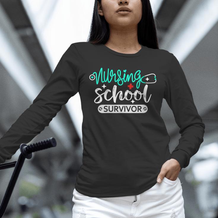 Nursing School Survivor RN Grad Nurse Graduation Student Unisex Long Sleeve T-Shirt