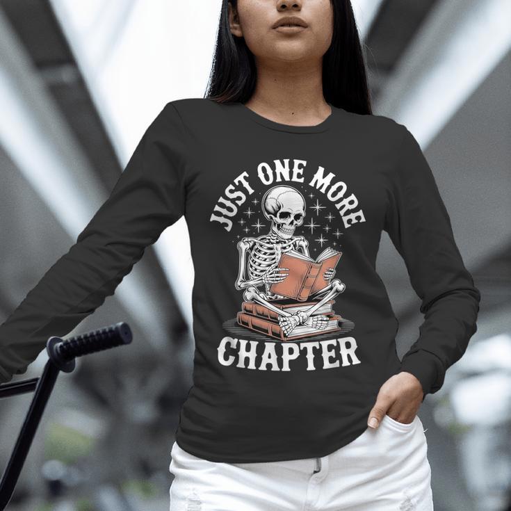 One More Chapter Skeleton Reading Books Lovers Readers Unisex Long Sleeve T-Shirt One More Chapter Skeleton Reading Books Lovers Readers Unisex Long Sleeve T-Shirt