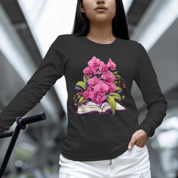 Orchids Flowers Book Floral Unisex Long Sleeve T-Shirt Orchids Flowers Book Floral Unisex Long Sleeve T-Shirt