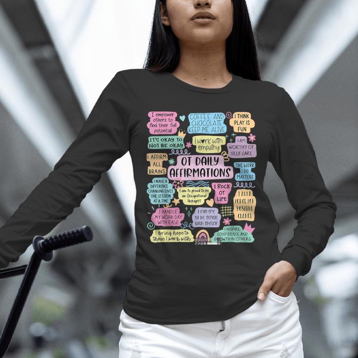OT Daily Affirmations Occupational Therapy Month Graduation Unisex Long Sleeve T-Shirt