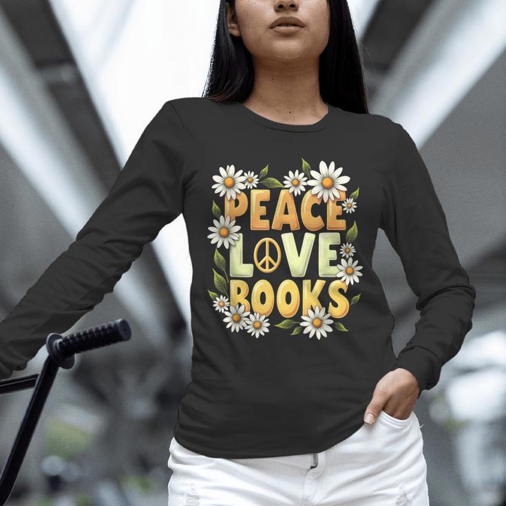 Peace Love Books Librarian Teacher Life Book Library Unisex Long Sleeve T-Shirt