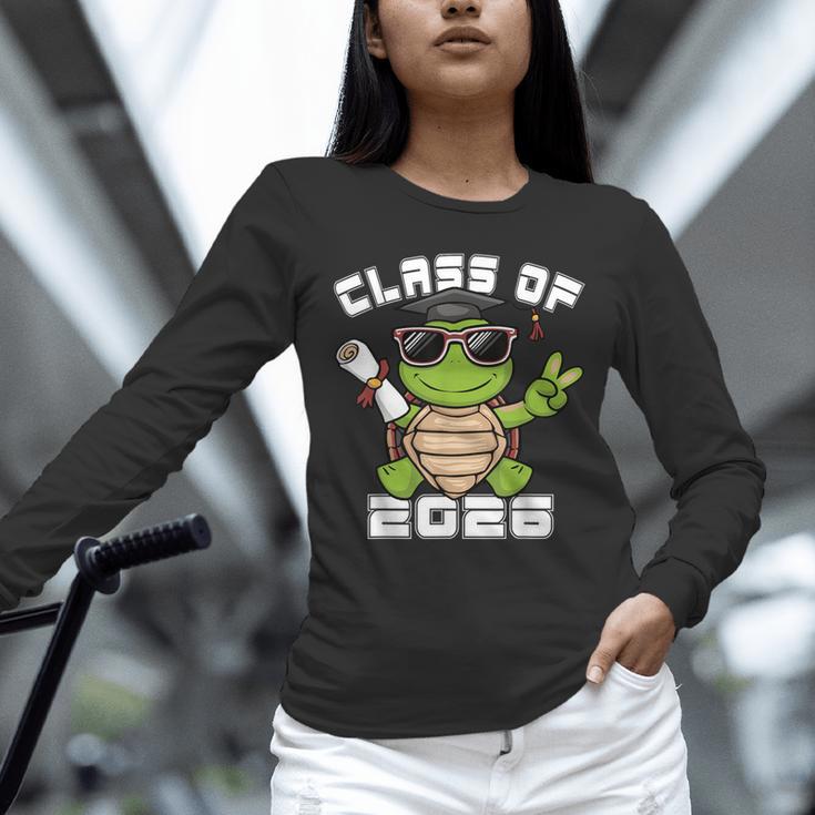 Peace Sign Hand Turtle Class Of 2026 Graduation Unisex Long Sleeve T-Shirt