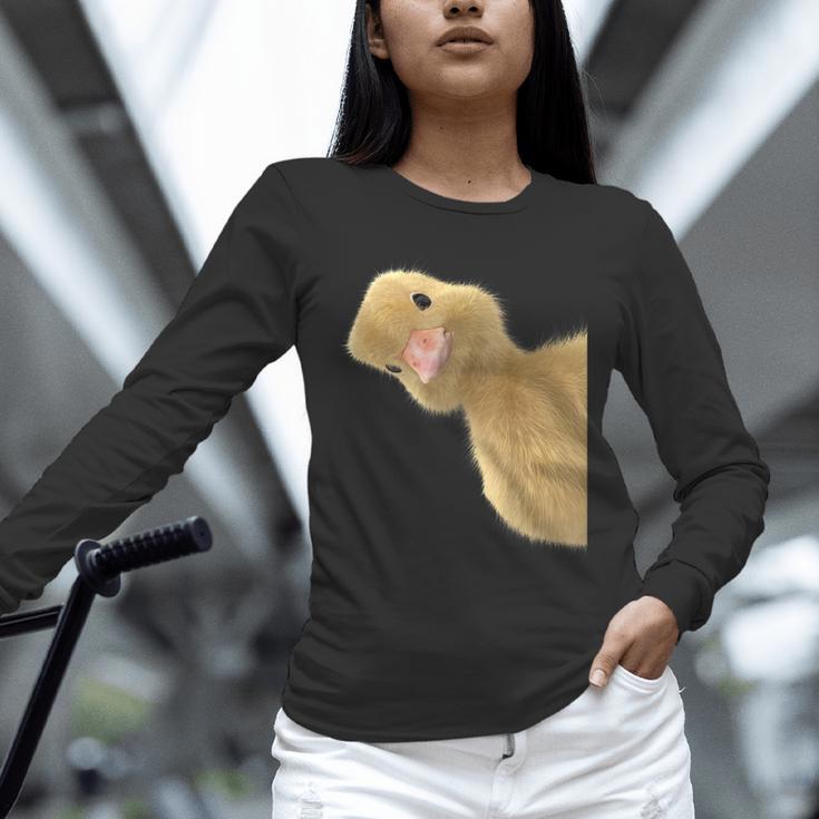 Peking Duck Peeking Chef Graduation Farm Duck Lover Unisex Long Sleeve T-Shirt