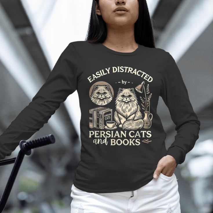 Persian Cat Persian Cats Persian Cats And Books For Men Women Kids Unisex Long Sleeve T-Shirt