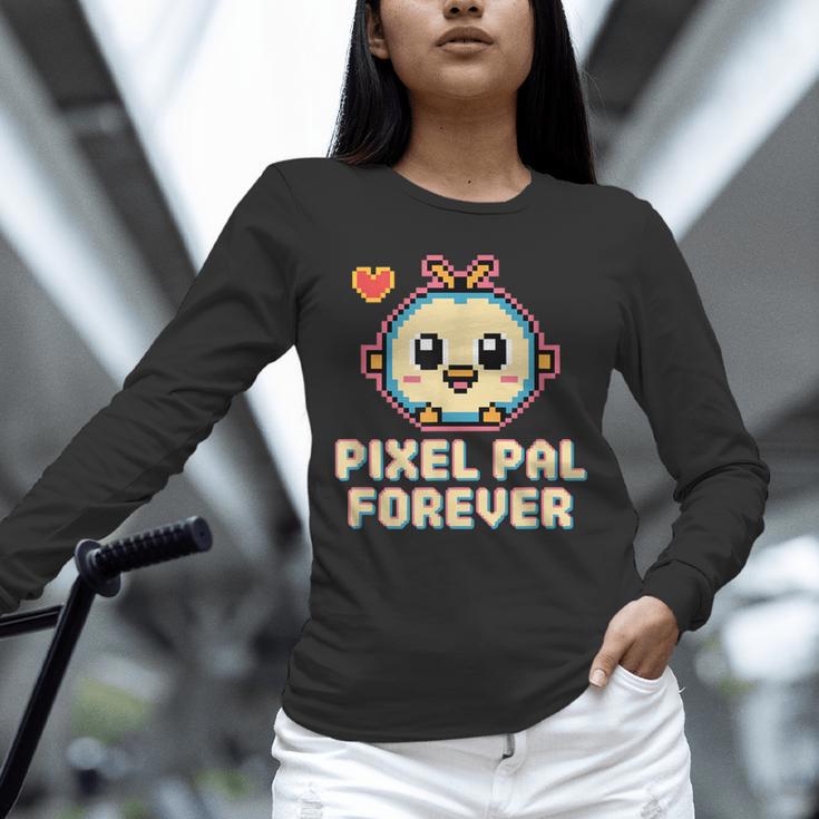 Pixel Art Pet Y2K Retro Vintage Digital Nostalgia Y2K Tech Unisex Long Sleeve T-Shirt