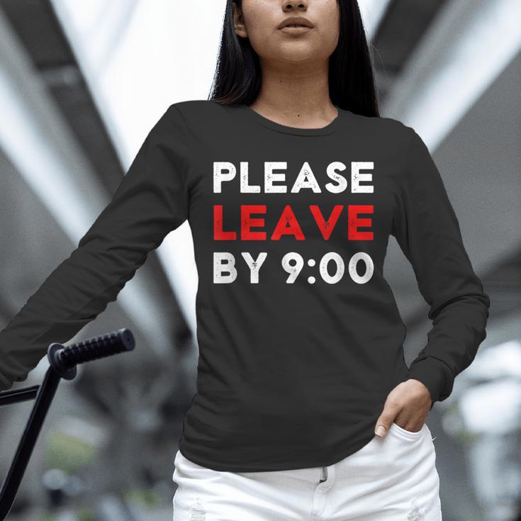 Please Leave By 9 Introvert Party Anti-Social Birthday Unisex Long Sleeve T-Shirt Please Leave By 9 Introvert Party Anti-Social Birthday Unisex Long Sleeve T-Shirt