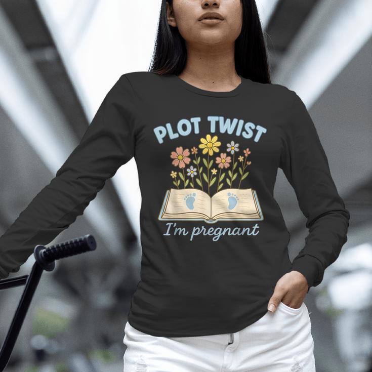 Plot Twist I'm Pregnant Literary Pregnancy Announcement Book Unisex Long Sleeve T-Shirt Plot Twist I'm Pregnant Literary Pregnancy Announcement Book Unisex Long Sleeve T-Shirt