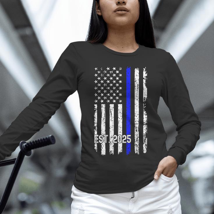 Police Graduation Est 2025 Back Print Police Academy Vintage Unisex Long Sleeve T-Shirt