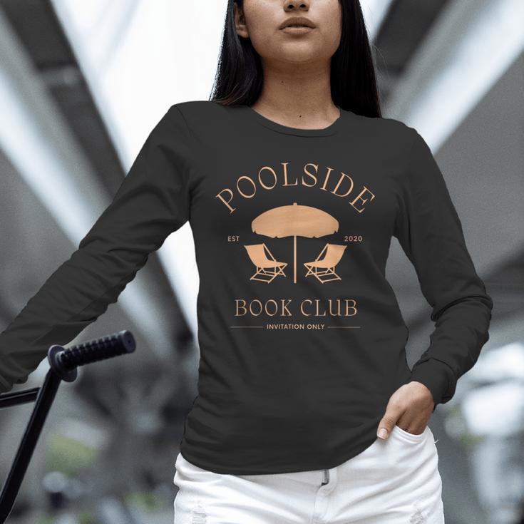 Poolside Book Club Summer Reading Book Lover Swimming Shirt For Men Women Unisex Long Sleeve T-Shirt