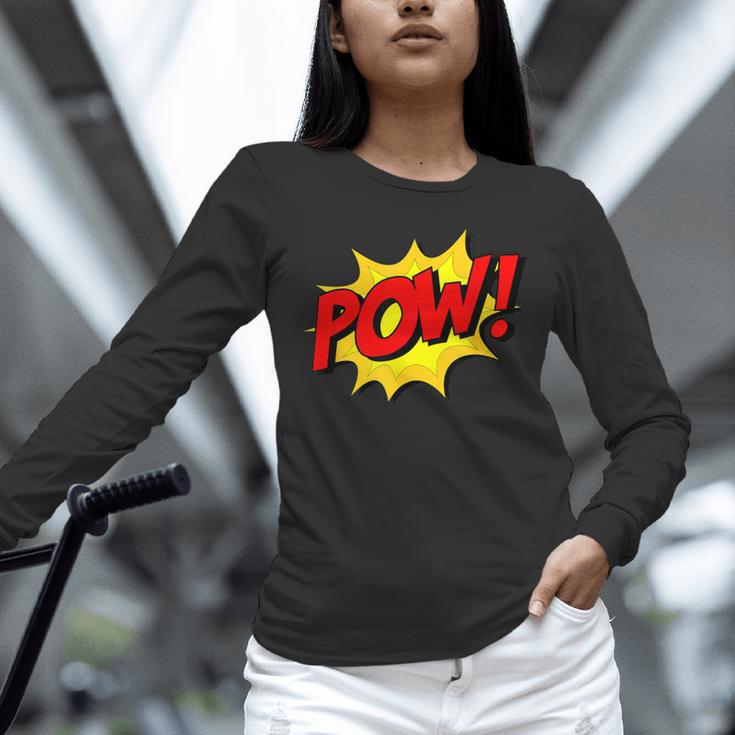 POW -Adults Kids Comic Book Cartoon Pop Art Novelty Sarcastic Unisex Long Sleeve T-Shirt POW -Adults Kids Comic Book Cartoon Pop Art Novelty Sarcastic Unisex Long Sleeve T-Shirt