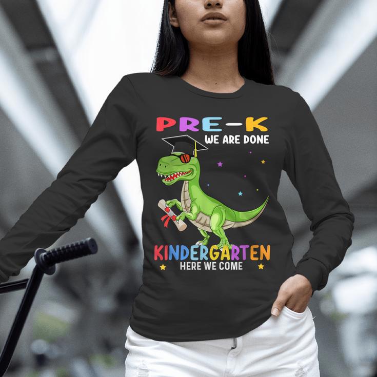 Pre k Graduation We Are Done Class 2023 Pre-k Dinosaur Boys Unisex Long Sleeve T-Shirt
