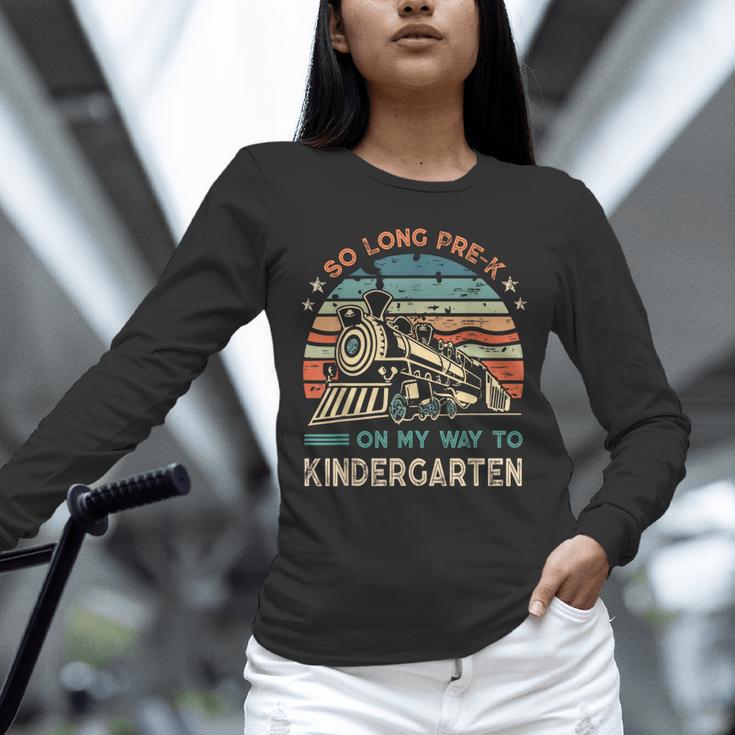 Pre-k Graduation To Kindergarten Retro Vintage Train Kids Unisex Long Sleeve T-Shirt