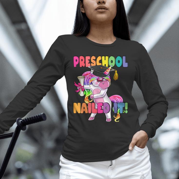 Preschool Nailed It Flossing Unicorn Graduation Shirt Unisex Long Sleeve T-Shirt