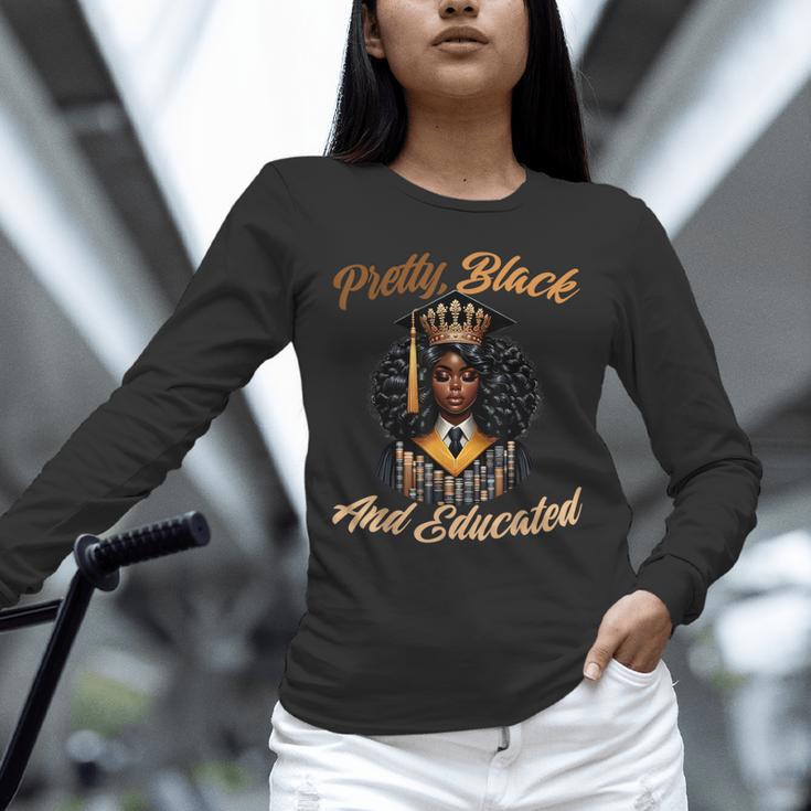 Pretty Educated African American Graduation Class 2024 Unisex Long Sleeve T-Shirt