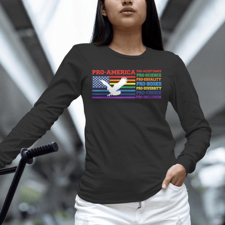 Pro America Pro Acceptance Pro Science Pro Equality Pro Book Unisex Long Sleeve T-Shirt