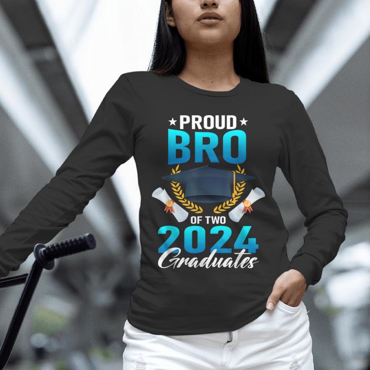 Proud Brother Of Two 2024 Graduates Twin Family Graduation Unisex Long Sleeve T-Shirt