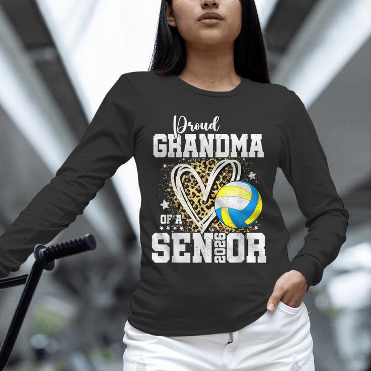 Proud Grandma Of A 2026 Senior Volleyball Graduation Leopard Unisex Long Sleeve T-Shirt