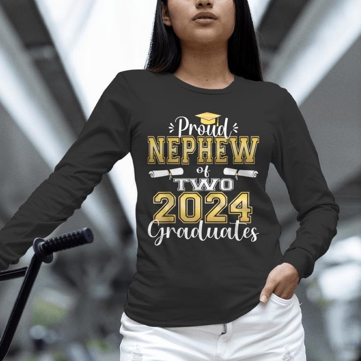 Proud Nephew Of Two 2024 Graduate Class 2024 Graduation Unisex Long Sleeve T-Shirt