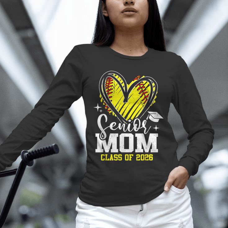 Proud Senior Mom Class Of 2026 Softball Graduation Heart Unisex Long Sleeve T-Shirt